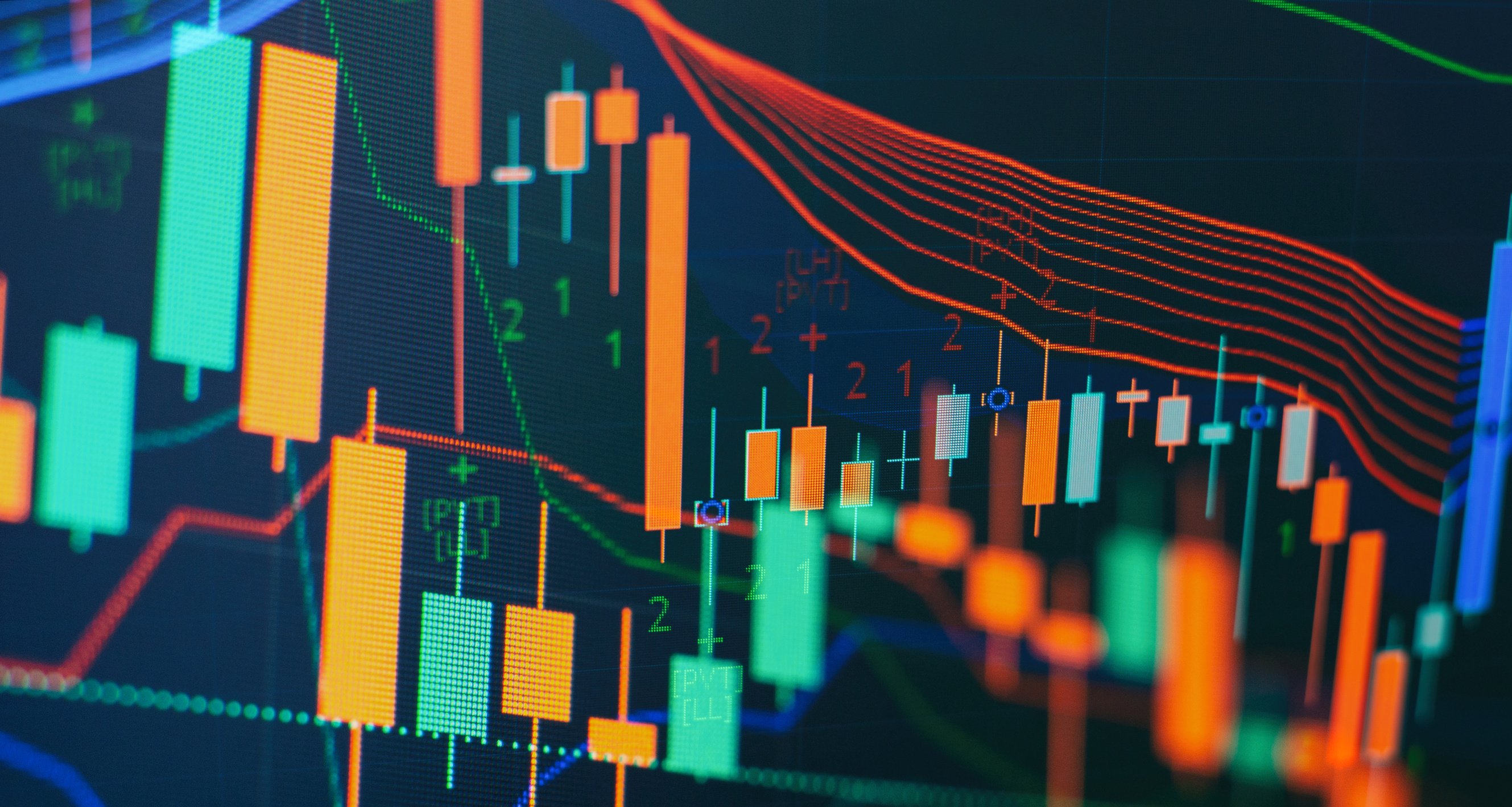 Business Graph Charts of Financial Instruments with Various Type